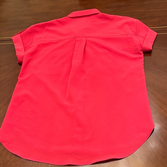 Karl Lagerfeld Hot Pink Button-Up Utility Blouse | Pocket Shirt - Picture 8 of 11